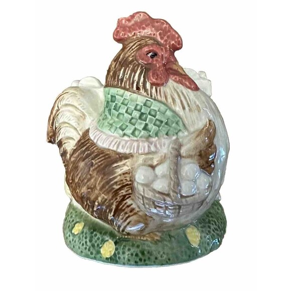 Fitz & Floyd Rooster Dish Vintage Japan 1987 Chicken Eggs 5”x4”x5” Granny Core - Picture 1 of 8